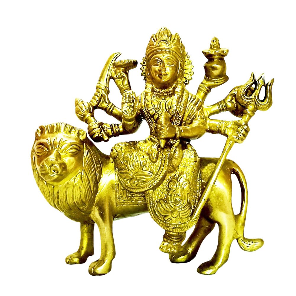 The Himalayan Collections HC- Astadhatu (8 Metals) Durga Idol - Ambe Maa, Vaishno Devi, Sherawali Mata Brass Puja Idol (4)