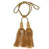 Heart Home Polyester 6 Pieces Curtain Tie Back Tassel Set (Gold) CTHH05298 view 4