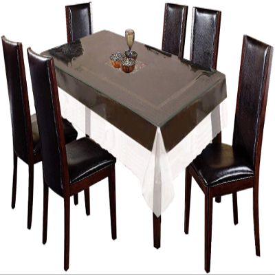 Heart Home Transparent PVC 6 Seater Dining Table Cover 60"x90"(Transparent) CTHH5604