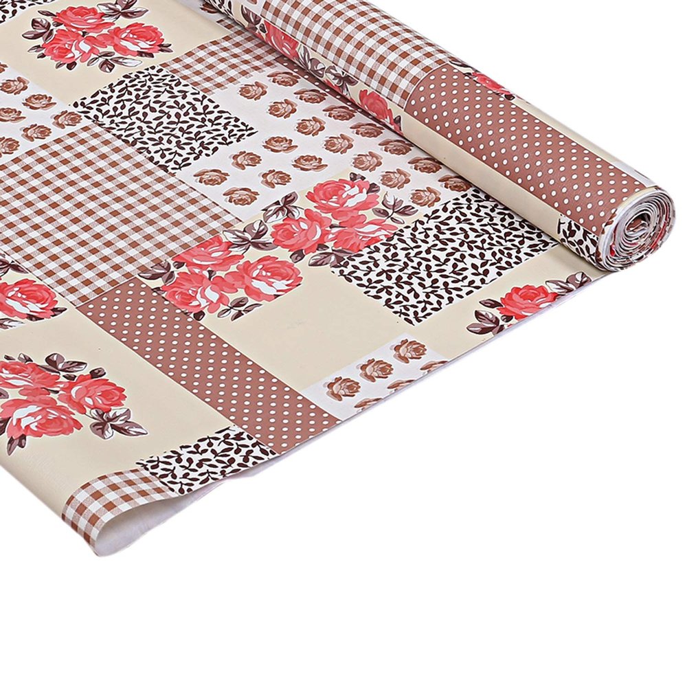 Heart Home PVC Wardrobe Kitchen Drawer Shelf Mat 5 Metre Roll (Cream) - CTHH01201