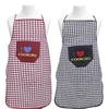 Heart Home Checkered Design Cotton 2 Pieces Waterproof Apron with Front Pocket (Maroon & Black) CTHH01751 view 1