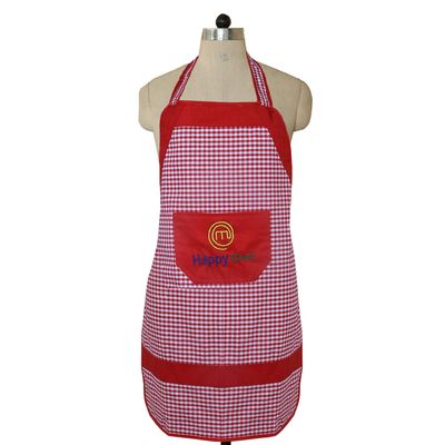 Heart Home Cotton 1 Piece Waterproof Kitchen Apron with Front Pocket (Red)- CTHH0878