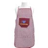 Heart Home Checkered Design Cotton 2 Pieces Waterproof Apron with Front Pocket (Blue & Maroon) CTHH1749 view 2