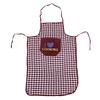 Heart Home Checkered Design Cotton 2 Pieces Waterproof Apron with Front Pocket (Blue & Maroon) CTHH1749 view 4