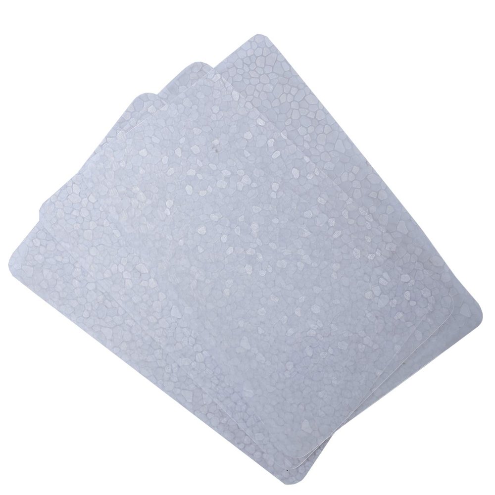 Heart Home PVC 3 Pieces Refrigerator Drawer Mats (White) CTHH2054