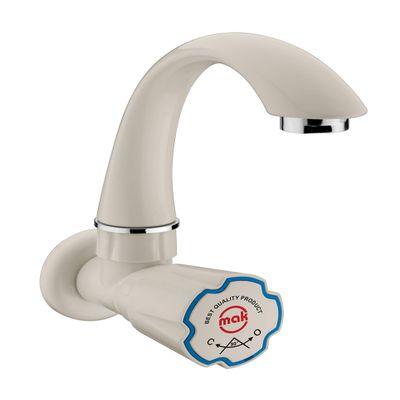Nixnine Mak PTMT Plastic Water Tap Pillar Sink Cock Tap for Kitchen Sink Tap, Bathroom Wash Basins, Hot & Cold Water/ (1/2 Inch ? 15mm) (Ivory) Pack of 3