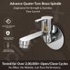 Plantex Long Body Bib Cock for Bathroom with Water Saving Aerator/Wall Mount Bib Tap with Wall Flange and Teflon Tape for Bathroom-7 Year Warranty (FLO-802-Chrome) view 2