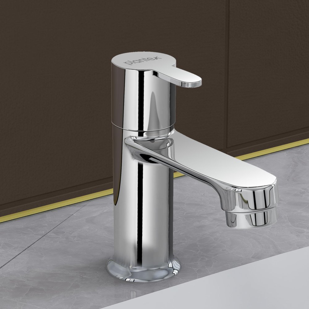 Plantex Pure Brass Pillar Tap for wash Basin with Water Saving Aerator/Wash Basin Tap/Taps for Basin- 7 Year Warranty by Plantex-(FLO-803-Chrome)
