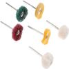 DIY Crafts 1" inch Polishing Buffing Wheel 6Pcs/set Polisher Buffer Wheel Accessories Grinding Buffing Pad Grinder Brushes for Rotary Drill Bit Tool 3mm Shank (Pack Of 6 Pcs, Multi Color) view 3