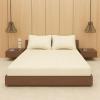 BEVI - Home Premium Self Striped Single Bedsheet with 1 Pillow Cover 300 TC Ultra-Soft 300 TC Microfiber Bed Sheet| Size (60" x 90") Ivory view 1