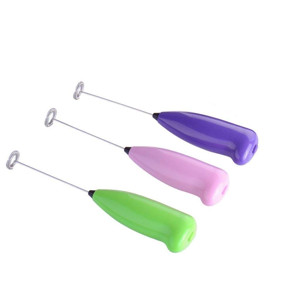 Smitex Milk Frother Electric Foam Maker, Stainless Steel Mini Hand Blender Mixer Froth Whisker Latte Maker for Milk,Coffee,Egg Beater,Juice,Cafe Latte,Espresso,Cappuccino,Lassi,(Multicolor) (Pack Of 3)
