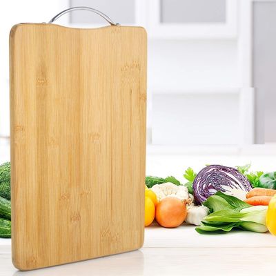 KitchenFest (26 x 36 cm) Size Premium Thick Wooden Kitchen Chopping Cutting Slicing Board with Handle for Fruits Vegetables Meat (Beige, Pack of 1)