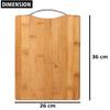 KitchenFest 26cm x 36cm Size Premium Natural Wood/Bamboo Kitchen Chopping Board with Handle (Beige, Pack of 1) view 2