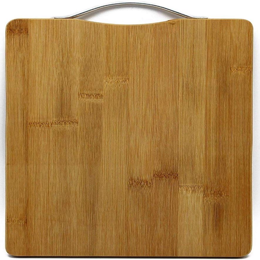 KitchenFest Thick Eco-Friendly Natural Bamboo/Wooden Kitchen Chopping Cutting Board with Handle, Large Size - Beige