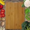 KitchenFest (26cm x 36cm) Size Premium Thick Wooden Bamboo Kitchen Chopping Cutting Slicing Board with Handle for Fruits Vegetables Meat (Beige, Pack of 1) view 1