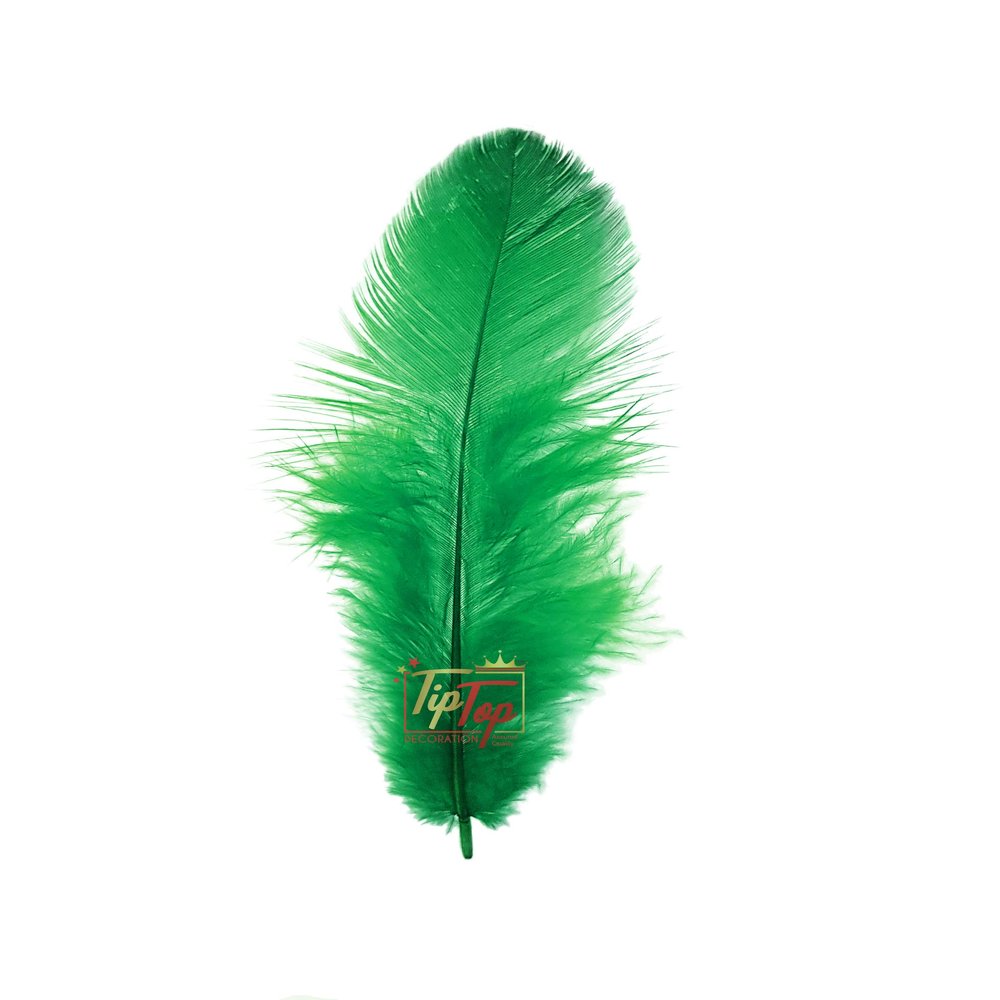 TIPTOP DECORATION Natural Dyed Feathers 10 cm (80 pieces) (Dark Green)