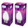 PHILIPS E27 Candle Frosted 400-Lumen Decorative Wall Lights (4W, Pack of 2, Warm White) view 1