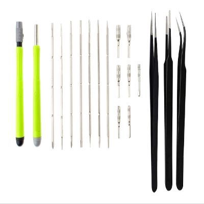 Wroughton 16 in 1 Professional Multi-bits Interchangeable Screwdriver Tool With 3 ESD Non-Magnetic Tweezers- Straight, Flat & Curved