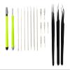 Wroughton 16 in 1 Professional Multi-bits Interchangeable Screwdriver Tool With 3 ESD Non-Magnetic Tweezers- Straight, Flat & Curved view 1
