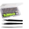 Wroughton 32 In 1 Mini Screwdriver Bits Set With Magnetic Flexible Extension Rod For Laptop, Mobile Repairing Tools With 2 ESD Non Magnetic Tweezers-Straight & Curved & 1 Non Magnetic Tweezers-Straight view 1