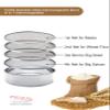 TIARA - 4in1 Stainless Steel Interchangeable Sieve Set of 5 Flour Chalni Spices Food Strainers Atta Chalni Jaali Channi Atta Maida Strainer Silver view 2