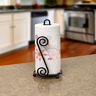 BB DECOR CART Napkin ROLL Holder Kitchen Paper Towel Holder, One-Handed Tear Paper Towel Container Bathroom Toilet Tissue Paper Roll Storage Holder Stand