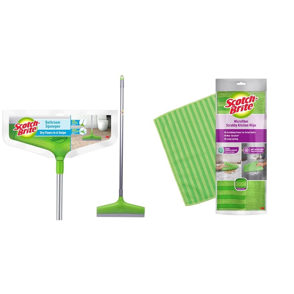 Scotch-Brite Bathroom Squeegee Plastic Wiper(30 cm)(Green)