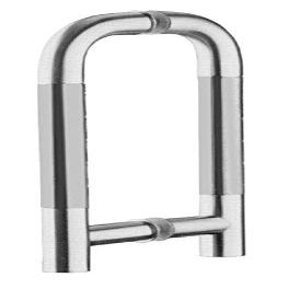 Nixnine Stainless Steel A Type Door Handle, Pipe Pull Handle for Glass Door, (Silver), Pack of 1 (8 Inch)