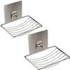 AJB Stainless Steel Soap Dishes Holder for Bathroom- Self Adhesive Wall Mounted Soap Sponge Holder Non-Drilling Storage Saver Rack for Home Kitchen Bathroom Shower (2) view 1