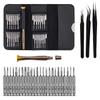 Wroughton 25 in 1 Precision Screwdriver Set Multi Pocket Repair Tool Kit with Black Leather Bag for Mobiles|Laptops|Electronics With Set of 3 ESD Non Magnetic Tweezers- Straight, Flat & Curved view 1