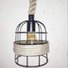 Homenique Edison Filament Hanging Round Rope Hanging Light Urban Retro, Nordic Style, LED/Filament Bulb, Hanging Lights for Ceiling, Decorative Lights for Home (ST64 Bulb not Included) view 1