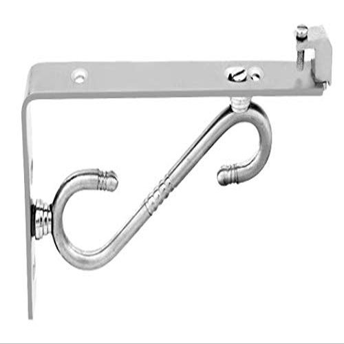 Nixnine Stainless Steel S.L Type Glass Shelf Bracket 6 Inches 8 mm Pack of 4, Silver