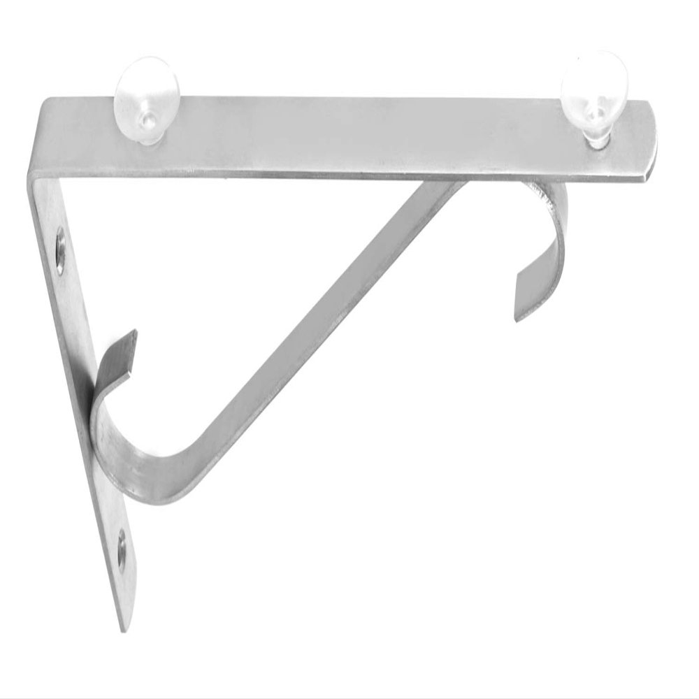 Nixnine Stainless Steel S.L Type Glass Shelf Bracket Wall Bracket 10 Inches 8 mm Pack of 4, Silver