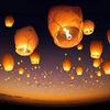 Life's Better Paper Flying Sky Lantern with Fuel Wax Block Candle (Multicolour, 70 X 50 Cm, Pack of 10) view 3