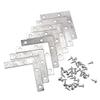 DIY Crafts Pack of 12 Pcs, Silver + Screw, Flat Metal Corner Braces 2.5 Joining Fixing Angle Plate Shelf Brackets & Supports F(Pack of 12 Pcs, Silver + Screw) view 2