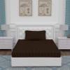 OPTRA Flat Striped Single bedsheet 300 TC with 1 Pillow Cover Size (60"x90") Brown view 1