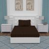 OPTRA Flat Striped Single bedsheet 300 TC with 1 Pillow Cover Size (60"x90") Brown view 2