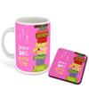 WHATS YOUR KICK - Books Reading Inspired Designer Printed White Ceramic Coffee |Tea | Milk Mug Combo with Coaster (Gift | Books | Motivational Quotes | Hobby (Combo 14) view 1