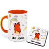 WHATS YOUR KICK - Books Reading Inspired Designer Printed Orange Ceramic Coffee |Tea | Milk Mug Combo with Coaster (Gift | Books | Motivational Quotes | Hobby (Combo 1) view 1