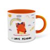 WHATS YOUR KICK - Books Reading Inspired Designer Printed Orange Ceramic Coffee |Tea | Milk Mug Combo with Coaster (Gift | Books | Motivational Quotes | Hobby (Combo 1) view 2