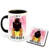 WHATS YOUR KICK - Books Reading Inspired Designer Printed Black Ceramic Coffee |Tea | Milk Mug Combo with Coaster (Gift | Books | Motivational Quotes | Hobby (Combo 2) view 1
