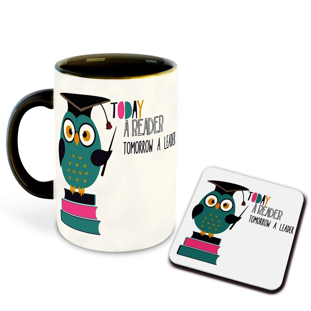 WHATS YOUR KICK - Books Reading Inspired Designer Printed Black Ceramic Coffee |Tea | Milk Mug Combo with Coaster (Gift | Books | Motivational Quotes | Hobby (Combo 9)
