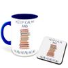 WHATS YOUR KICK - Books Reading Inspired Designer Printed Dark Blue Ceramic Coffee |Tea | Milk Mug Combo with Coaster (Gift | Books | Motivational Quotes | Hobby (Combo 17) view 1