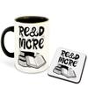 WHATS YOUR KICK - Books Reading Inspired Designer Printed Black Ceramic Coffee |Tea | Milk Mug Combo with Coaster (Gift | Books | Motivational Quotes | Hobby (Combo 4) view 1
