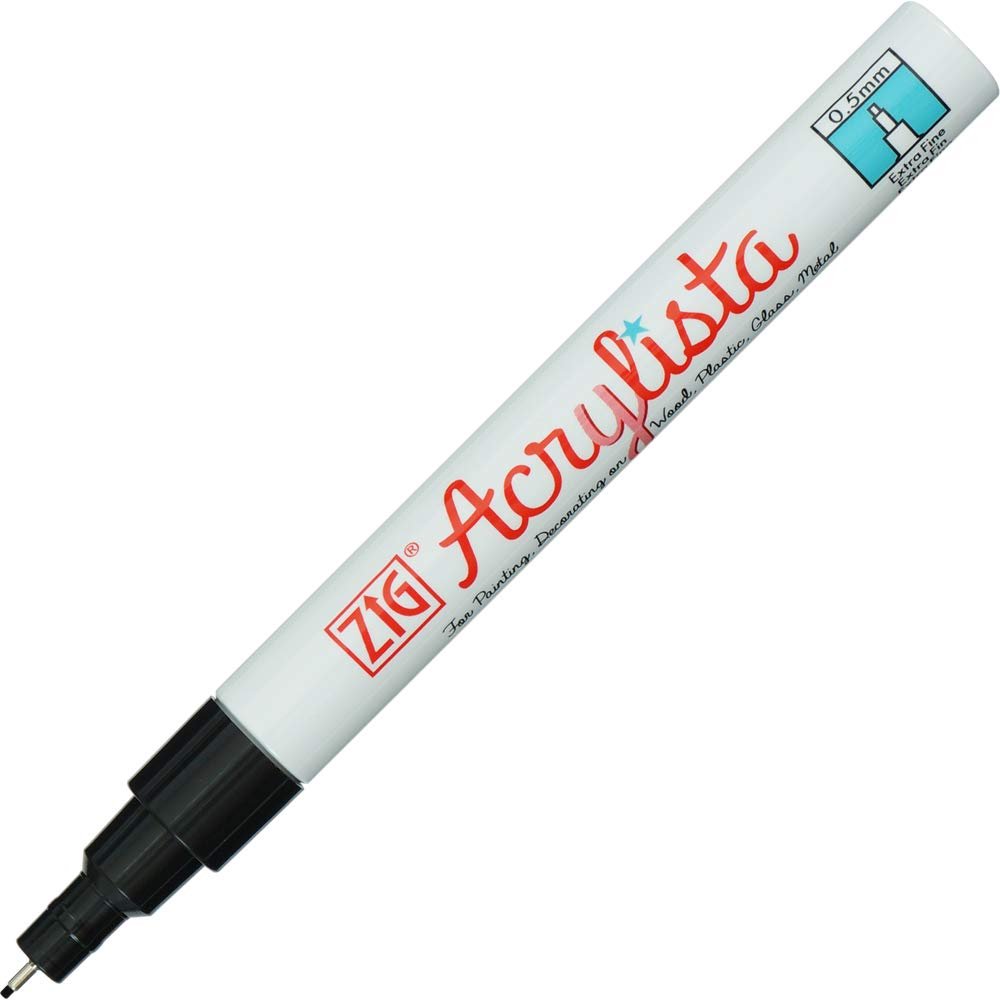 Zig KURETAKE ACRYLISTA Extra Fine 010 BLACK PACK OF 2