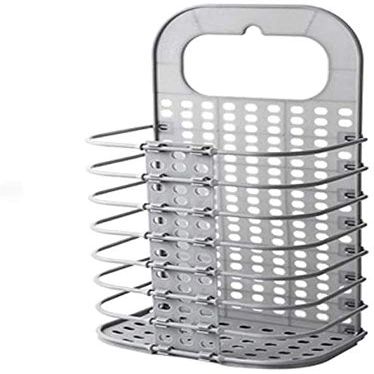 Toriox Magic Sticker Plastic Multipurpose Hanging Laundry Basket for Washing Machine Kids Dirty Clothes Storage Bathroom Bedroom Laundry Basket Toiletry Organization Washing Bin Home Essential