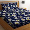 HIYANSHI HOME FURNISHING Premium Cotton Double King Flat Bedsheets with 2 Pillow Covers (90'' x100'', Design-17) view 1