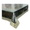 MONKDECOR PVC Transparent Square 4 Seater Dining Table Cover with Golden Border(LxB - 60X60 Inches) view 2