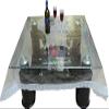 MONKDECOR PVC Square 4 Seater Dining Table Cover with Silver Border (Transparent, 60X60 Inches,Plastic, Pack of 1) view 1