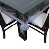 MONKDECOR PVC Square 4 Seater Dining Table Cover with Silver Border (Transparent, 60X60 Inches,Plastic, Pack of 1) view 2